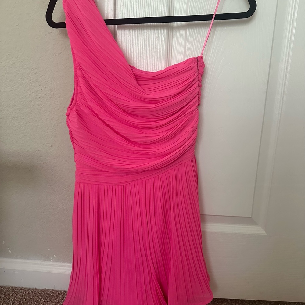Vibrant Pink One-Shoulder Dress